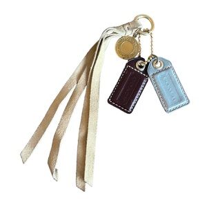 Coach Scarf Print Tote Tassel & Hang Tag Set